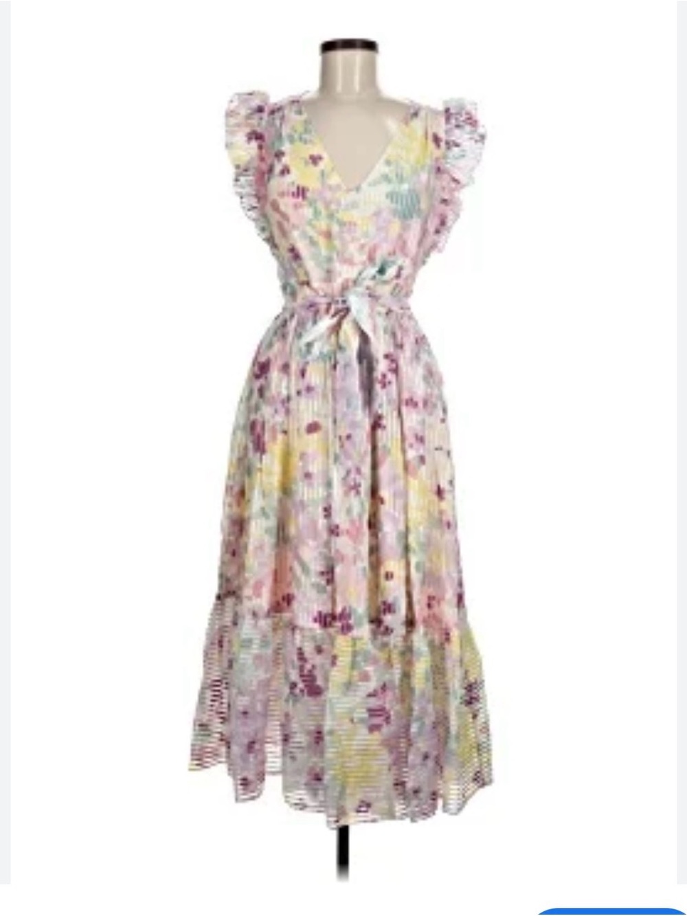 Kate Spade Pastel Floral Ruffle Maxi Dress - Pink Multi